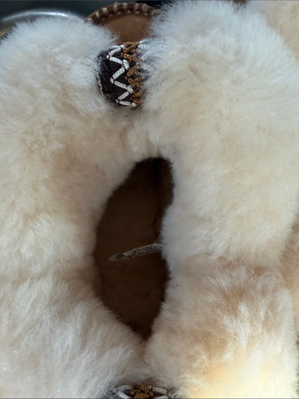 UGG women Chestnut Suede Shearling Moccasin Boots - Picture 7 of 7